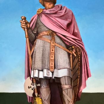 Painting titled "Charles Martel" by Arnaud Feuga, Original Artwork, Oil