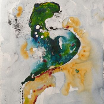 Painting titled "Learning To Breathe…" by Arnaud Ghilain, Original Artwork, Watercolor