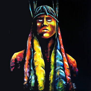 Painting titled "Powow" by Arnaud Verhulst, Original Artwork, Acrylic