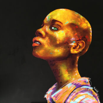 Pintura intitulada "Little Afro" por Arnaud Verhulst, Obras de arte originais, Acrílico