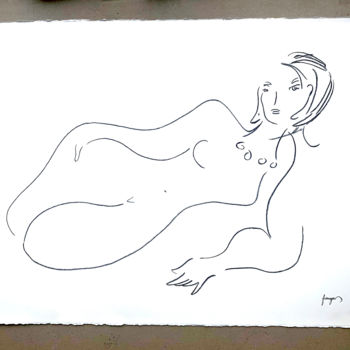 Tekening getiteld "Nude Four" door Arnaud Faugas, Origineel Kunstwerk, Potlood