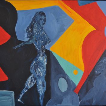 Peinture intitulée "Blue lady" par Arne Fjellerad, Œuvre d'art originale, Acrylique