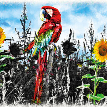 Arts numériques intitulée "Papagei" par Arne Vierlinger, Œuvre d'art originale, Acrylique
