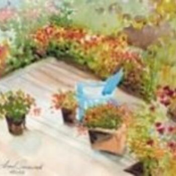 Painting titled "Garden" by Arnel Sarmiento, Original Artwork, Oil