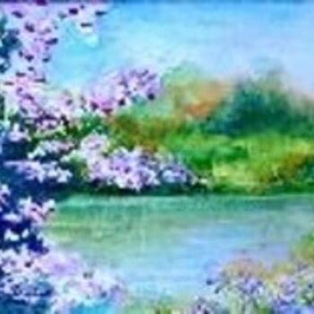 Painting titled "Lake Anna" by Arnel Sarmiento, Original Artwork, Oil