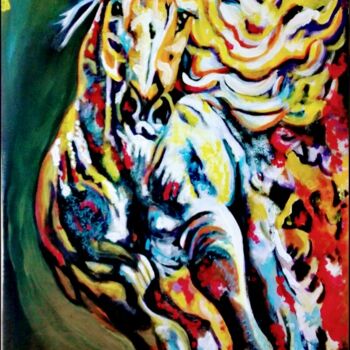 Картина под названием "Psicodélico" - Arney Cardenas, Подлинное произведение искусства, Масло Установлен на Деревянная рама…