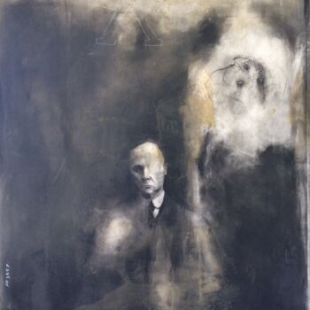 Рисунок под названием "l'ombre et la proie" - Arno Andrey, Подлинное произведение искусства, Древесный уголь