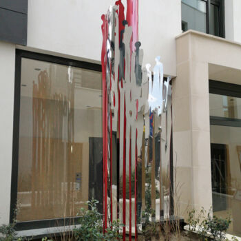Sculpture intitulée "Foule sentimentale" par Arno Sebban, Œuvre d'art originale, Acier inoxydable