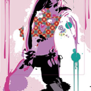 Digital Arts titled "kakemono 4- Rose" by Arno.2, Original Artwork