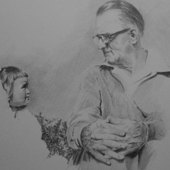 Drawing titled "grampa and me" by Arno.2, Original Artwork