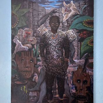 Painting titled "Voodoo Service Guide" by Arnol D Medici, Original Artwork, Acrylic