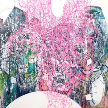 Картина под названием "Untitled (Pink patt…" - Arnold August Nobis, Подлинное произведение искусства, Акрил