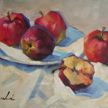 Peinture intitulée "Pommes de grenier (…" par Christian Arnould, Œuvre d'art originale, Huile
