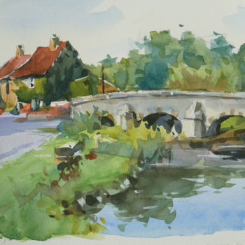 绘画 标题为“Petit pont (Aquarel…” 由Christian Arnould, 原创艺术品, 水彩