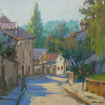 Pittura intitolato "Village de Villers…" da Christian Arnould, Opera d'arte originale, Olio