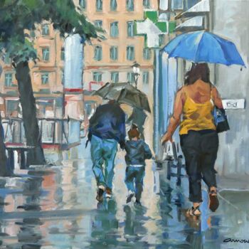Pittura intitolato "Jour de pluie 2 (hu…" da Christian Arnould, Opera d'arte originale, Olio