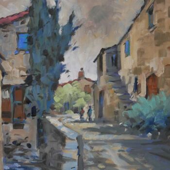 Painting titled "Village Provençale…" by Christian Arnould, Original Artwork, Oil