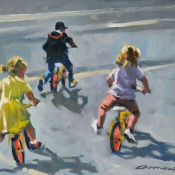 绘画 标题为“Les petits vélos sa…” 由Christian Arnould, 原创艺术品, 油