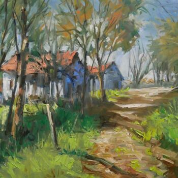 Painting titled "Paysage 33 (Huile s…" by Christian Arnould, Original Artwork, Oil