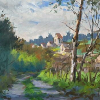 Painting titled "Paysage 35 (Huile s…" by Christian Arnould, Original Artwork, Oil
