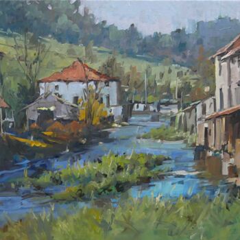 Painting titled "Paysage 56 (huile s…" by Christian Arnould, Original Artwork, Oil