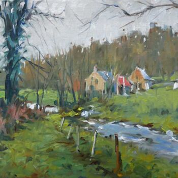Painting titled "Paysage 59 (huile s…" by Christian Arnould, Original Artwork, Oil