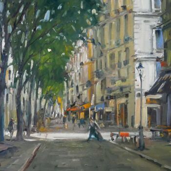 绘画 标题为“Rue Parisienne (hui…” 由Christian Arnould, 原创艺术品, 油