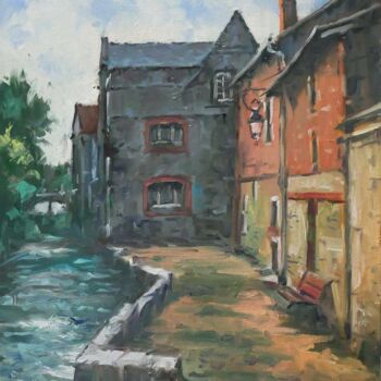 Painting titled "Normandie (huile su…" by Christian Arnould, Original Artwork, Oil