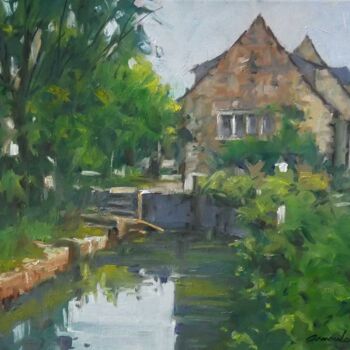 Painting titled "Maison Normande (hu…" by Christian Arnould, Original Artwork, Oil