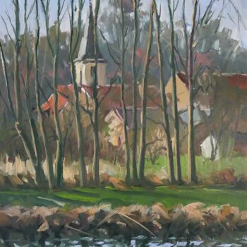 Painting titled "Crevèchamps (huile…" by Christian Arnould, Original Artwork, Oil