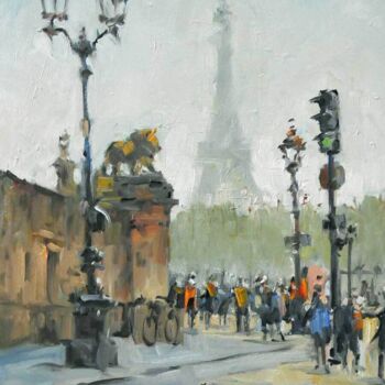 Pintura intitulada "Aaaah Paris" por Christian Arnould, Obras de arte originais, Óleo