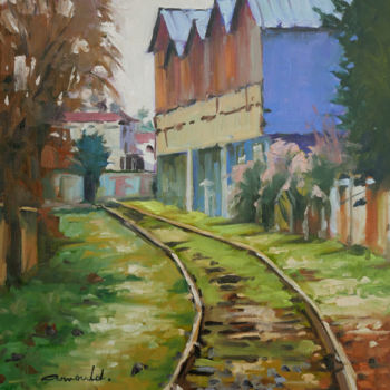 Painting titled "Friches à Alstom Na…" by Christian Arnould, Original Artwork, Oil