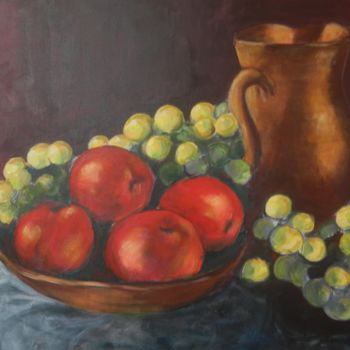 Peinture intitulée "pommes-poires-6" par C'Robart, Œuvre d'art originale, Acrylique