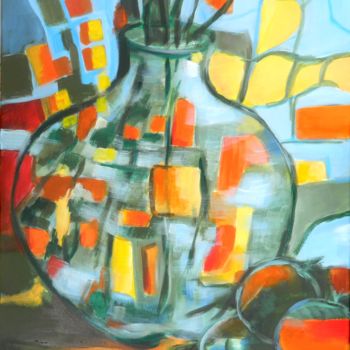 Pittura intitolato "LUZ3  Vase de fleur…" da C'Robart, Opera d'arte originale, Acrilico