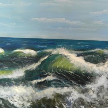 Painting titled "MV2 vagues" by C'Robart, Original Artwork, Acrylic