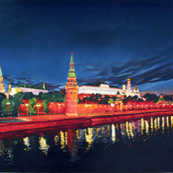Peinture intitulée "View of Kremlin." par Alexey Aronov, Œuvre d'art originale, Huile
