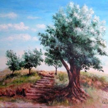 Pintura titulada "l'olivier près de l…" por Rossa, Obra de arte original