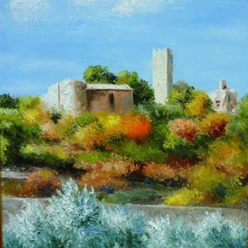 Painting titled "Le vieux chateau" by Rossa, Original Artwork