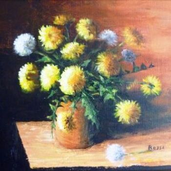 Painting titled "Bouquet de pissenli…" by Rossa, Original Artwork