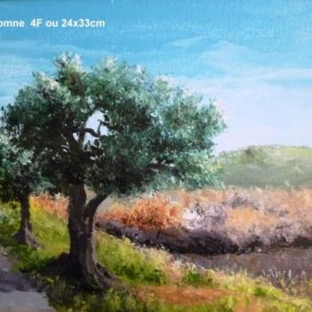 Pintura titulada "oliviers en automne" por Rossa, Obra de arte original