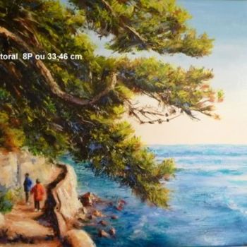 Painting titled "Sentier littoral" by Rossa, Original Artwork