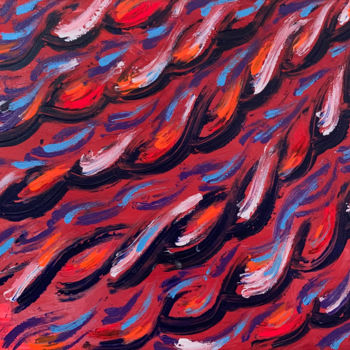 Картина под названием "Oriental Waves" - Arpita Gaidhane, Подлинное произведение искусства, Акрил