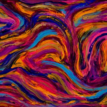 Malerei mit dem Titel "Chaos Swirls" von Arpita Gaidhane, Original-Kunstwerk, Acryl Auf Karton montiert