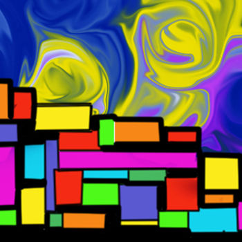 Grafika cyfrowa / sztuka generowana cyfrowo zatytułowany „Favela” autorstwa Ronaldo Braga, Oryginalna praca, Malarstwo cyfro…
