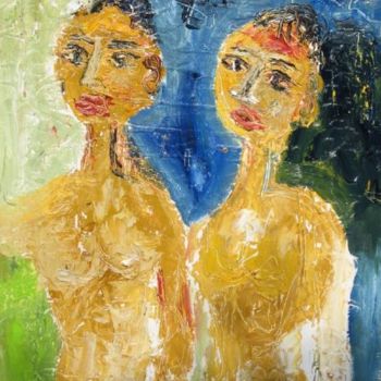 绘画 标题为“2 femmes gratés” 由Dar, 原创艺术品, 油