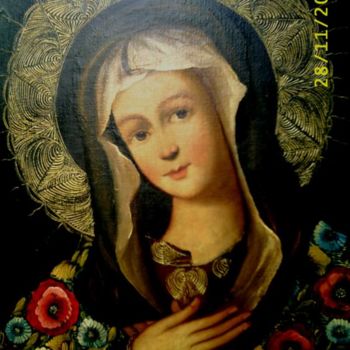 Painting titled "Madonna of Cuzco" by Enrique Arrieta, Original Artwork