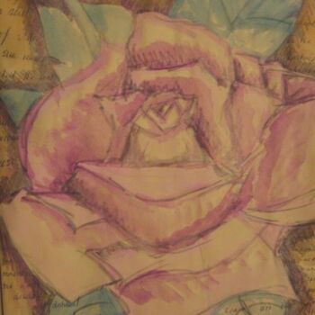 Painting titled "The Rose 3" by Kirsty Foster, Original Artwork