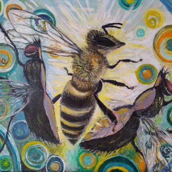 Pittura intitolato "Сознание пчелы" da Arsen Babayev, Opera d'arte originale, Olio