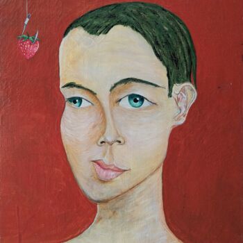 Картина под названием "The strawberries on…" - Arsen Babayev, Подлинное произведение искусства, Масло