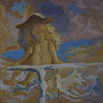 Ζωγραφική με τίτλο "Девушка и море" από Владимир Арсёнов, Αυθεντικά έργα τέχνης, Λάδι